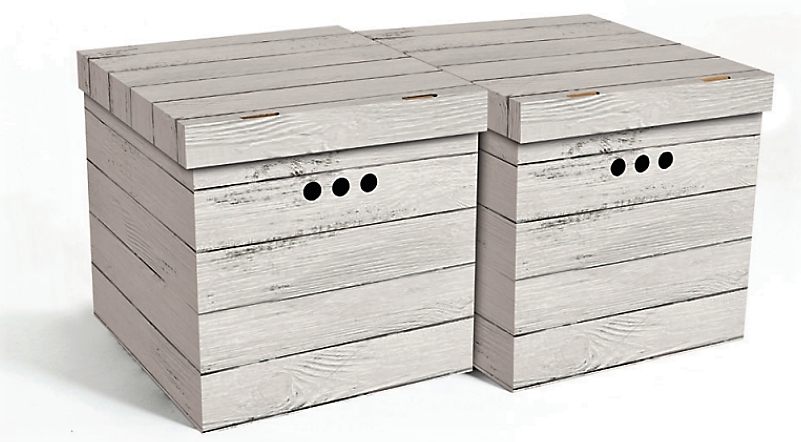 Pudelko OZDOBNE PORZĄDKOWE deska biała 2szt MM