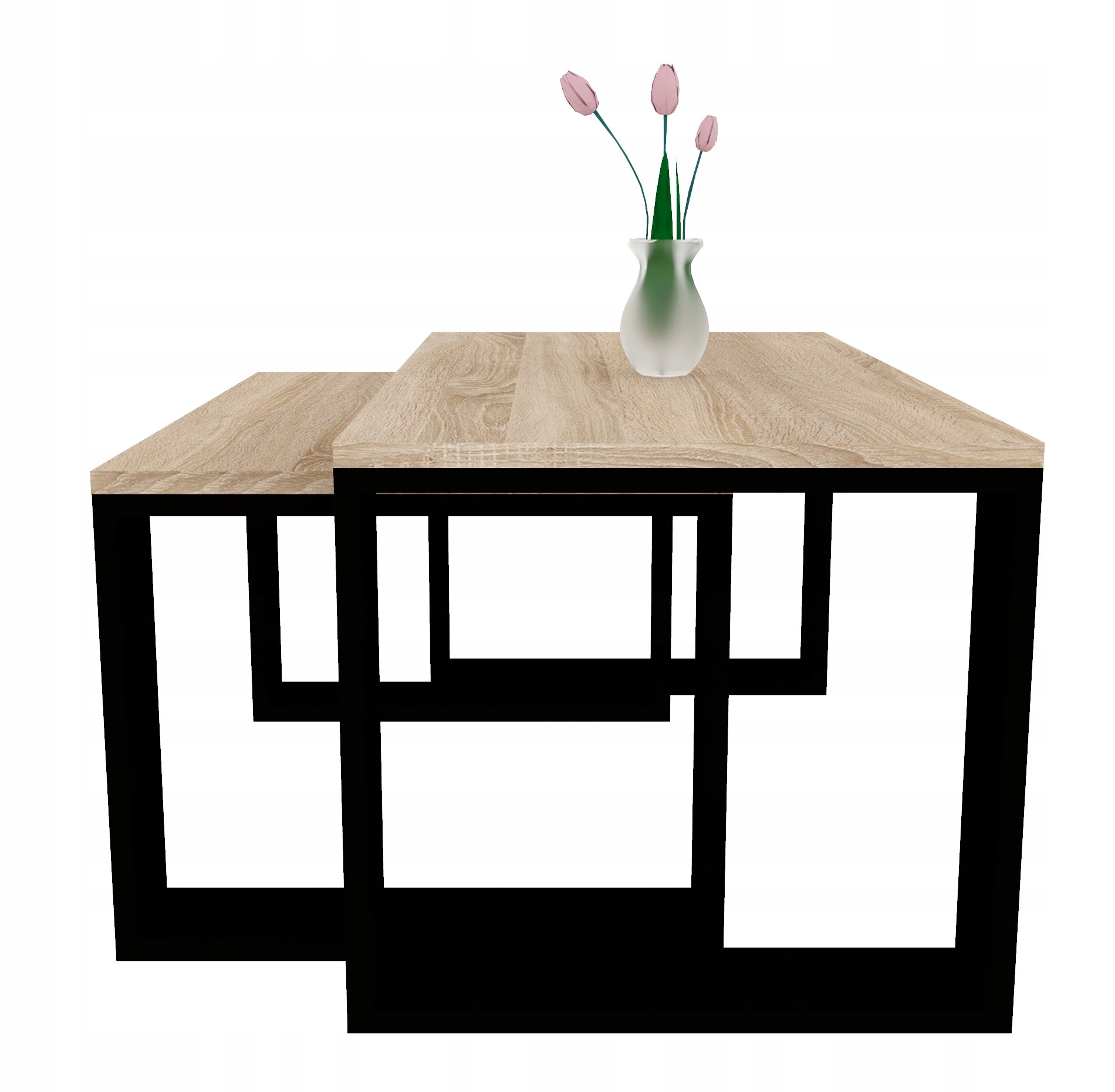 ZESTAW STOLIK KAWOWY ŁAWA LOFT DĄB SONOMA 90x50 Marka inna