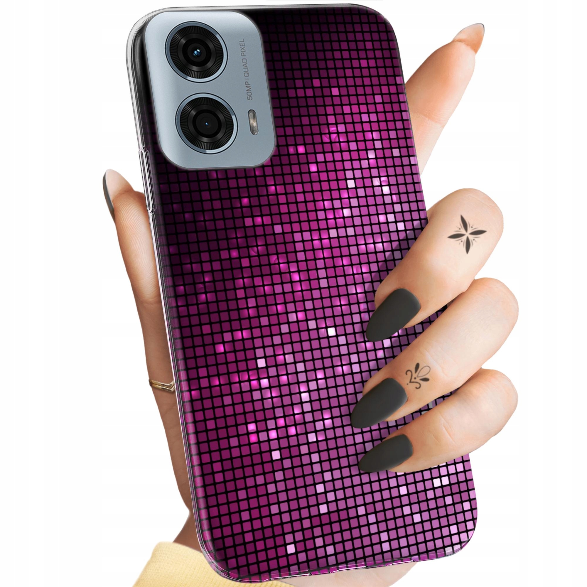 Etui Do Motorola Moto G24 Moto G04 Imitacja Brokatu Brokatowe Case