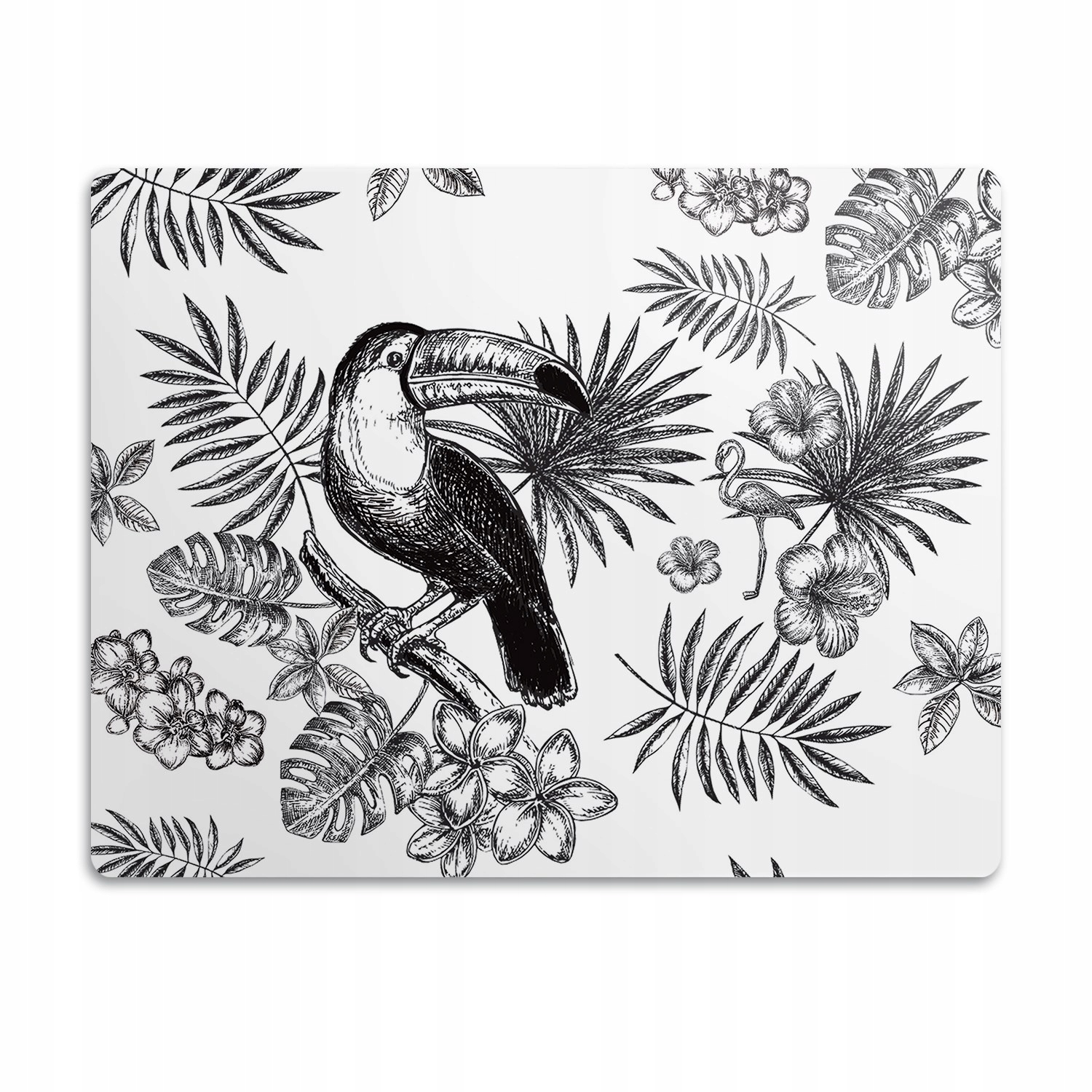 Levně Pro psa podložka pod misky Černobílé tropy 90x60