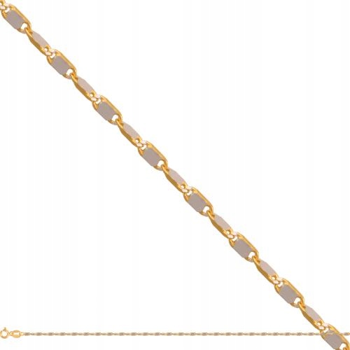 Zlatý řetízek pro dívku 585, kroucené plechy ve dvou barvách r42