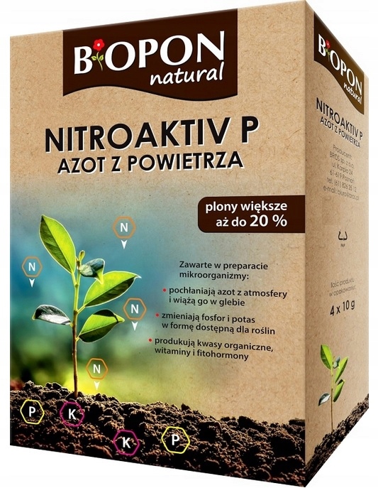 

Biopon Natural Nitroaktiv P azot z powietrza 4x10g