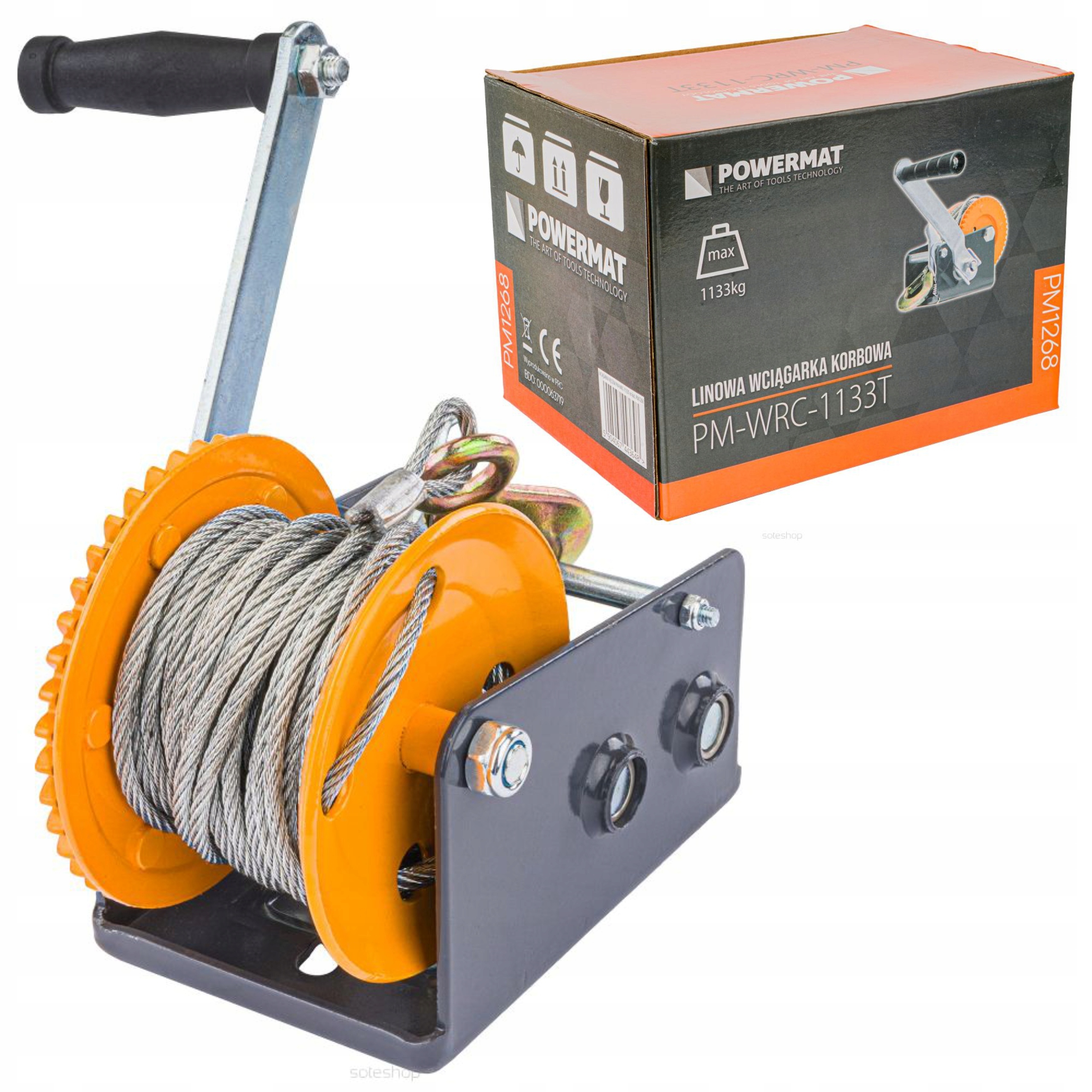 LINOWA WCIĄGARKA WYCIĄGARKA KORBOWA RĘCZNA 1133KG 10M NA KORBĘ 2500LBS EAN (GTIN) 5904067443648