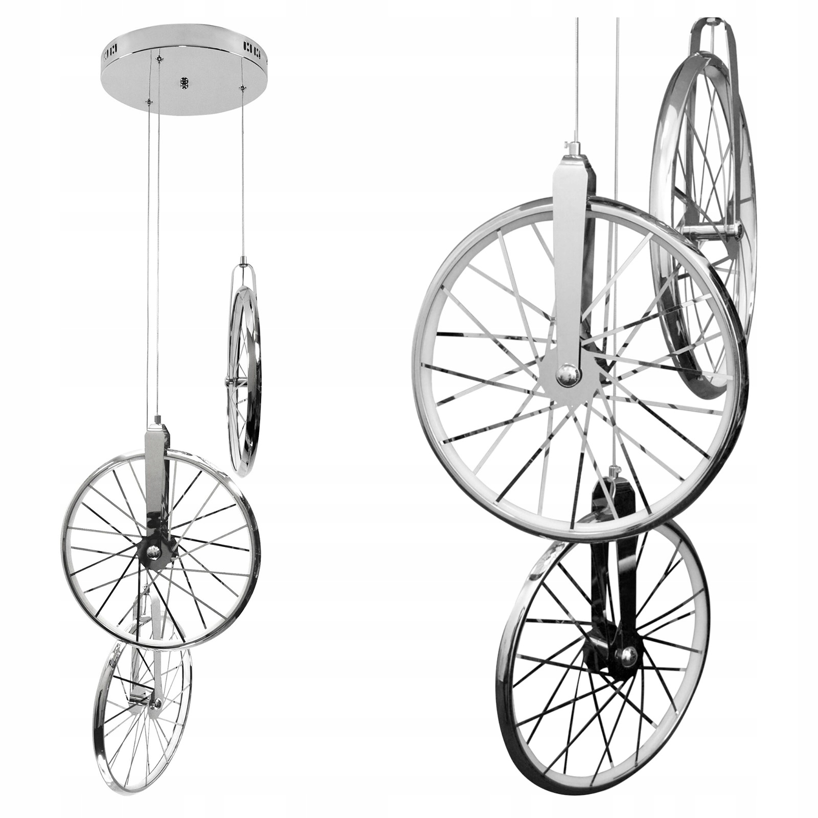 Stropná Led závesná lampa Bicykel Cyklistické koleso Luster 6x E14 Čierna