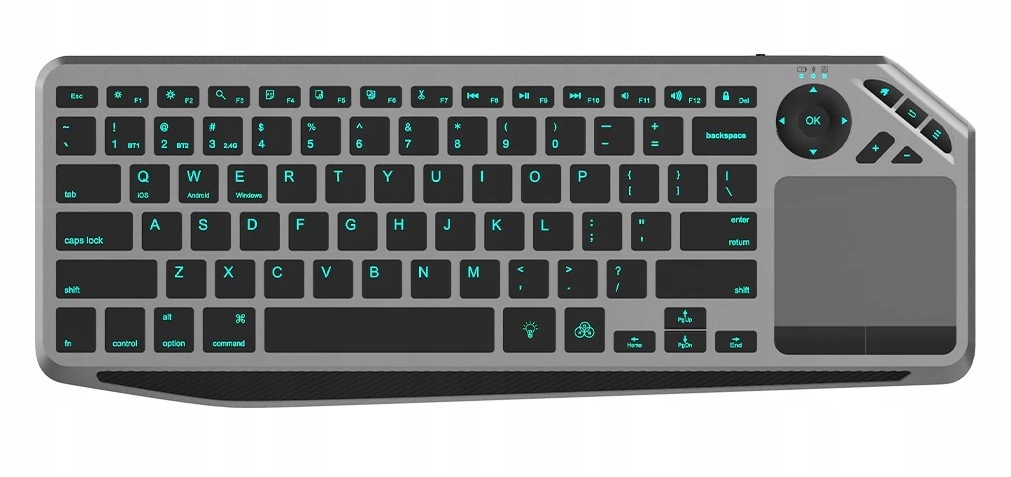 Klawiatura bezprzewodowa Techly Dualna Bt/rf Touchpad Led Rgb