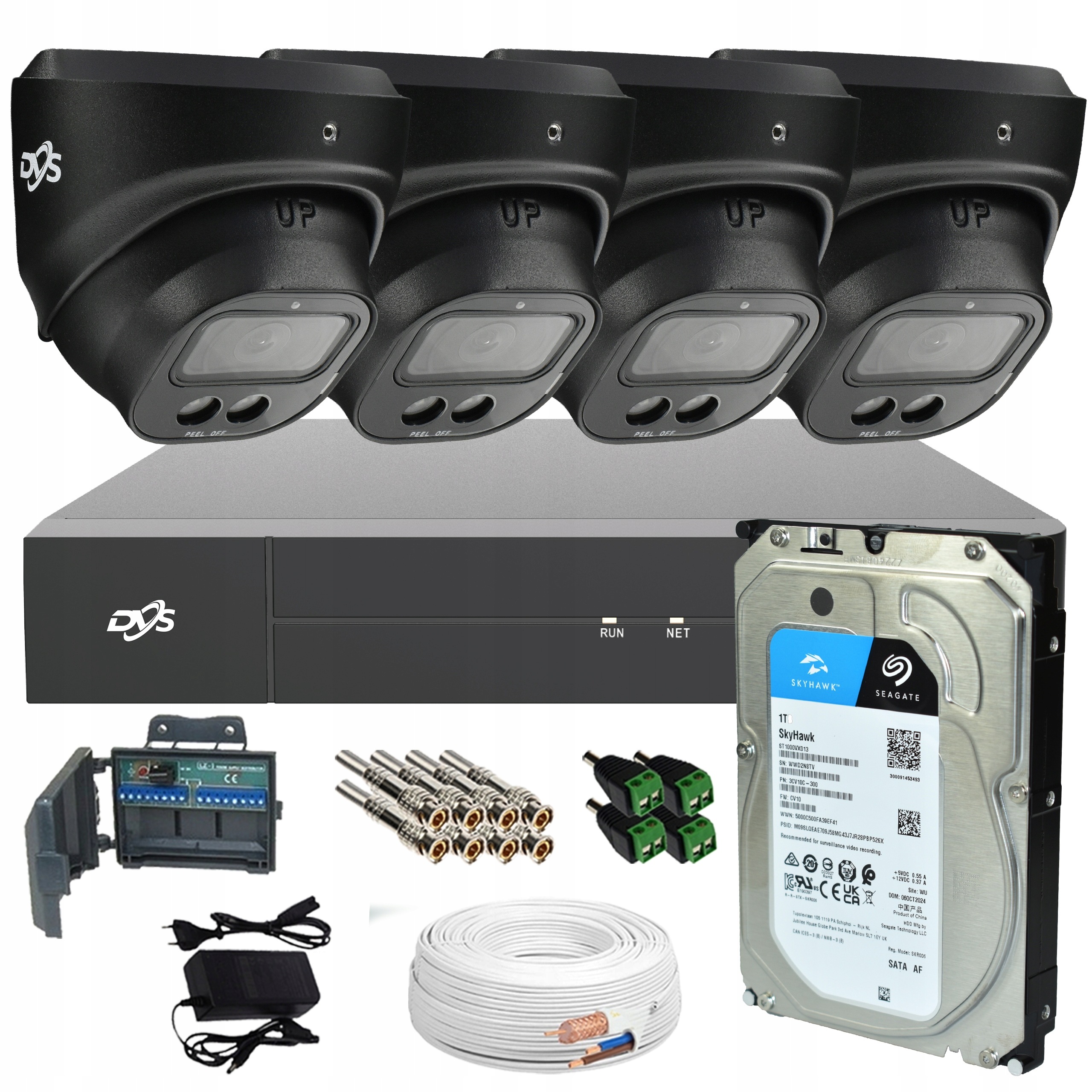 Sada Kamer Na Monitorovanie 4 Čierne 5Mpx Dvs Dual Light Led Ir 1TB