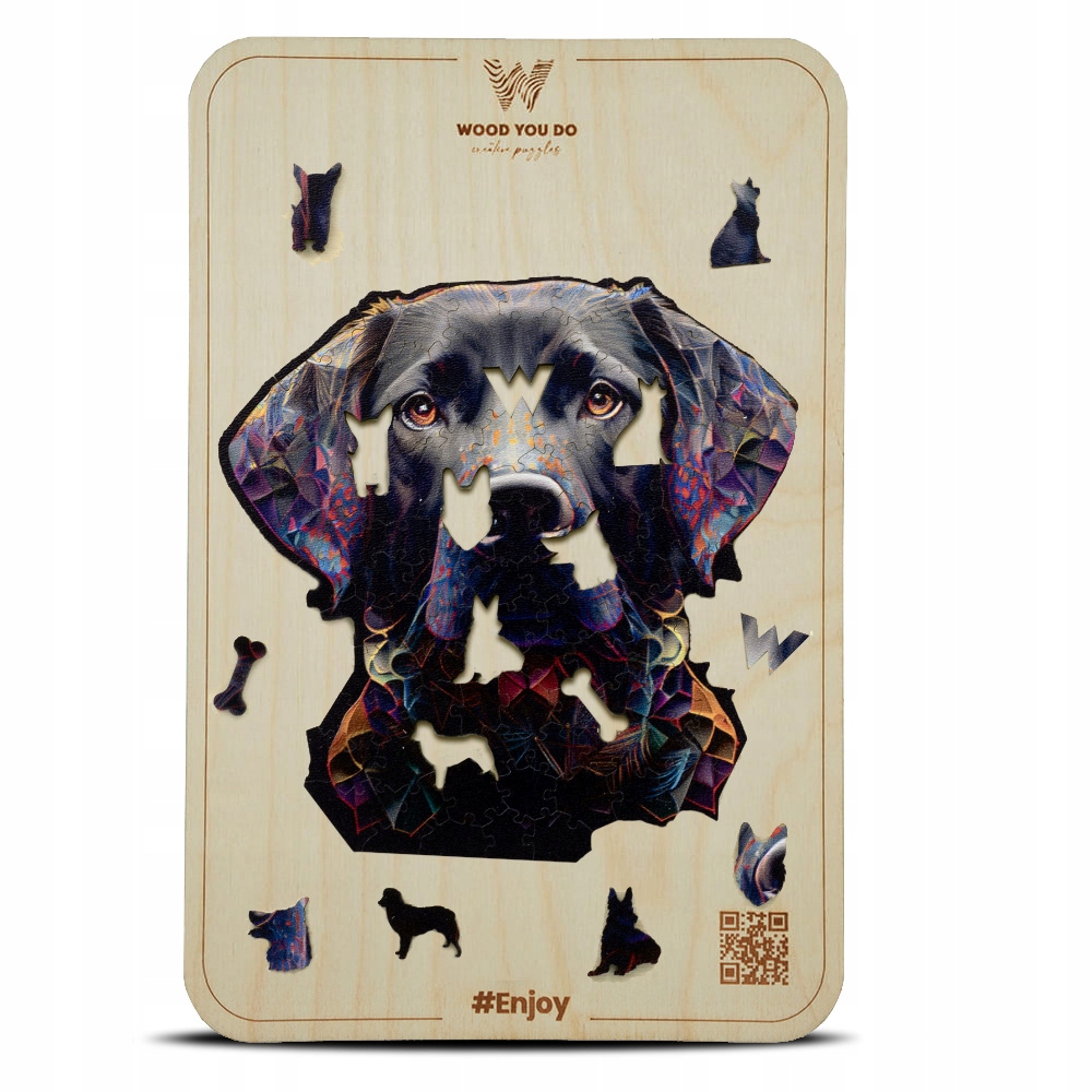 Puzzle Drewniane Dla Dorosłych 3D Zwierzęta Pies Labrador 100 elementów M
