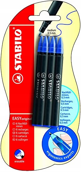 WKŁAD DO STABILO EASY START do pióra niebieski 6 sztuk