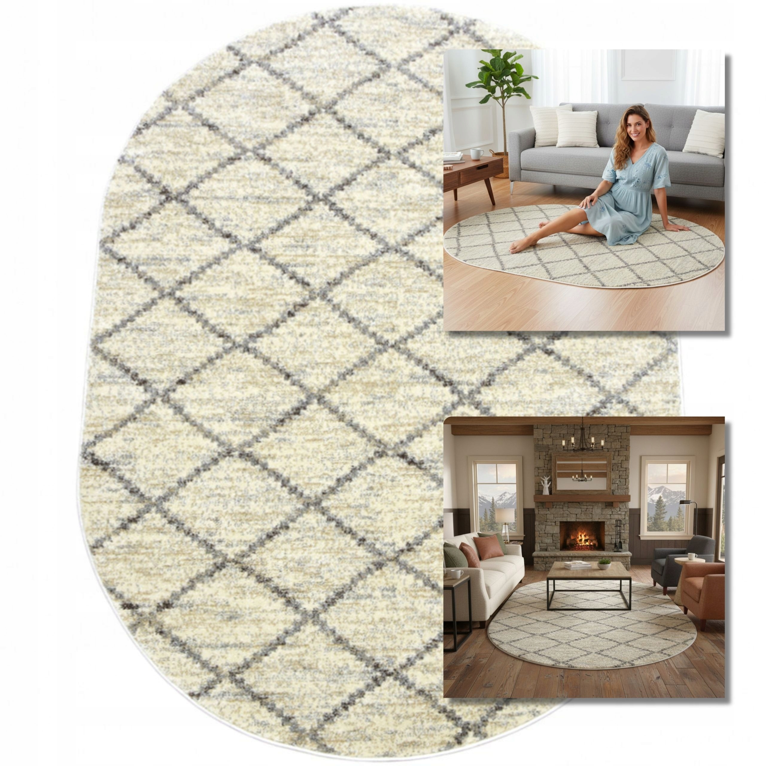 Koberec Oválný Moderní Módní Béžový Koberec Do Obývacího Pokoje Adventure 120x170