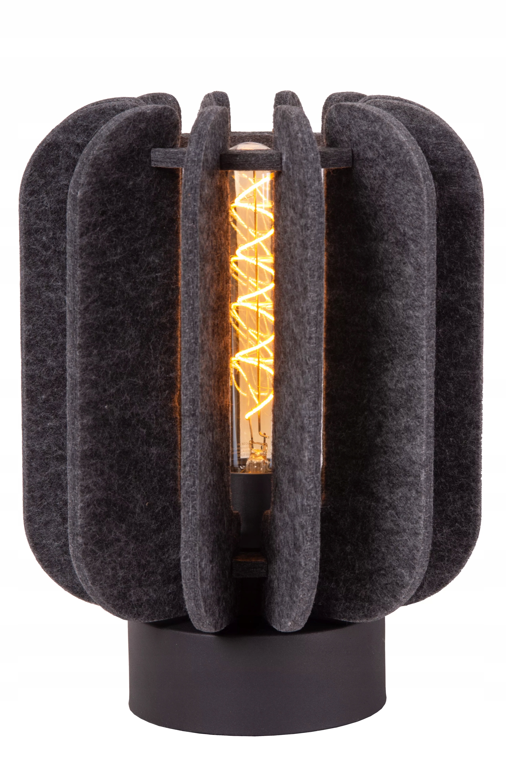 Nočná lampa plstená čierna, sivá s plsťou do spálne a obývačky Lucide