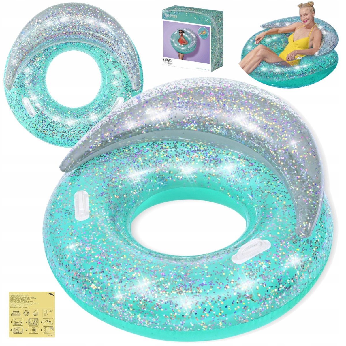 

Fotel Materac Duże Koło Dmuchane Pływania 117 CM