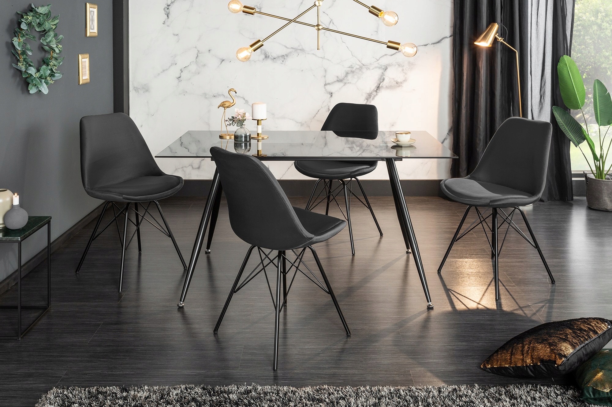 Krzesło Scandinavia Meisterstück szary aksamit 43062 Szerokość mebla 50 cm