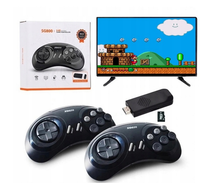 Konsola Retro Hdmi Bezprzewodowa +5000 Gier Lata 90. G800