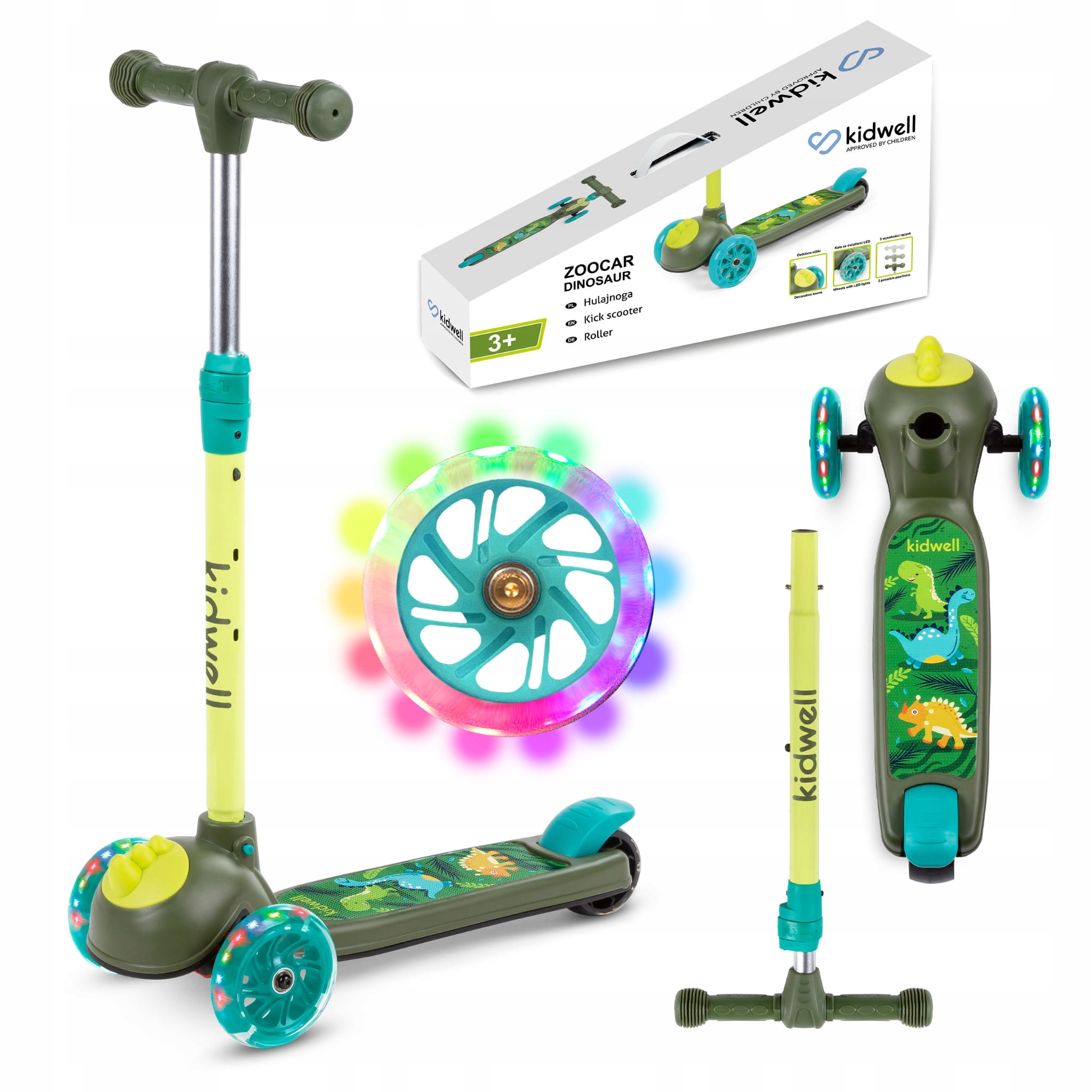 

Kidwell hulajnoga Zoocar Dinosaur led trójkołowa