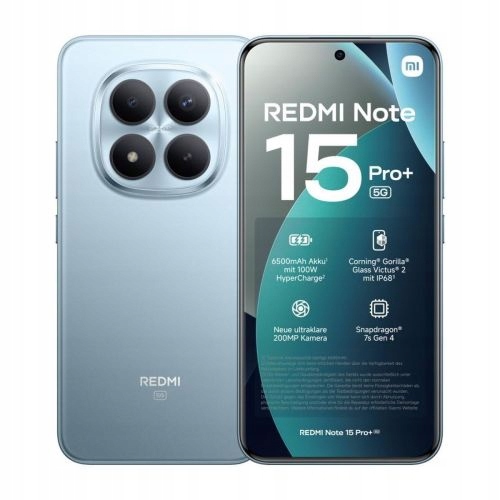 Xiaomi Redmi Note 15 Pro+ 5G 8GB Ram 256GB No Charger Blue Eu MZB0MI3EU