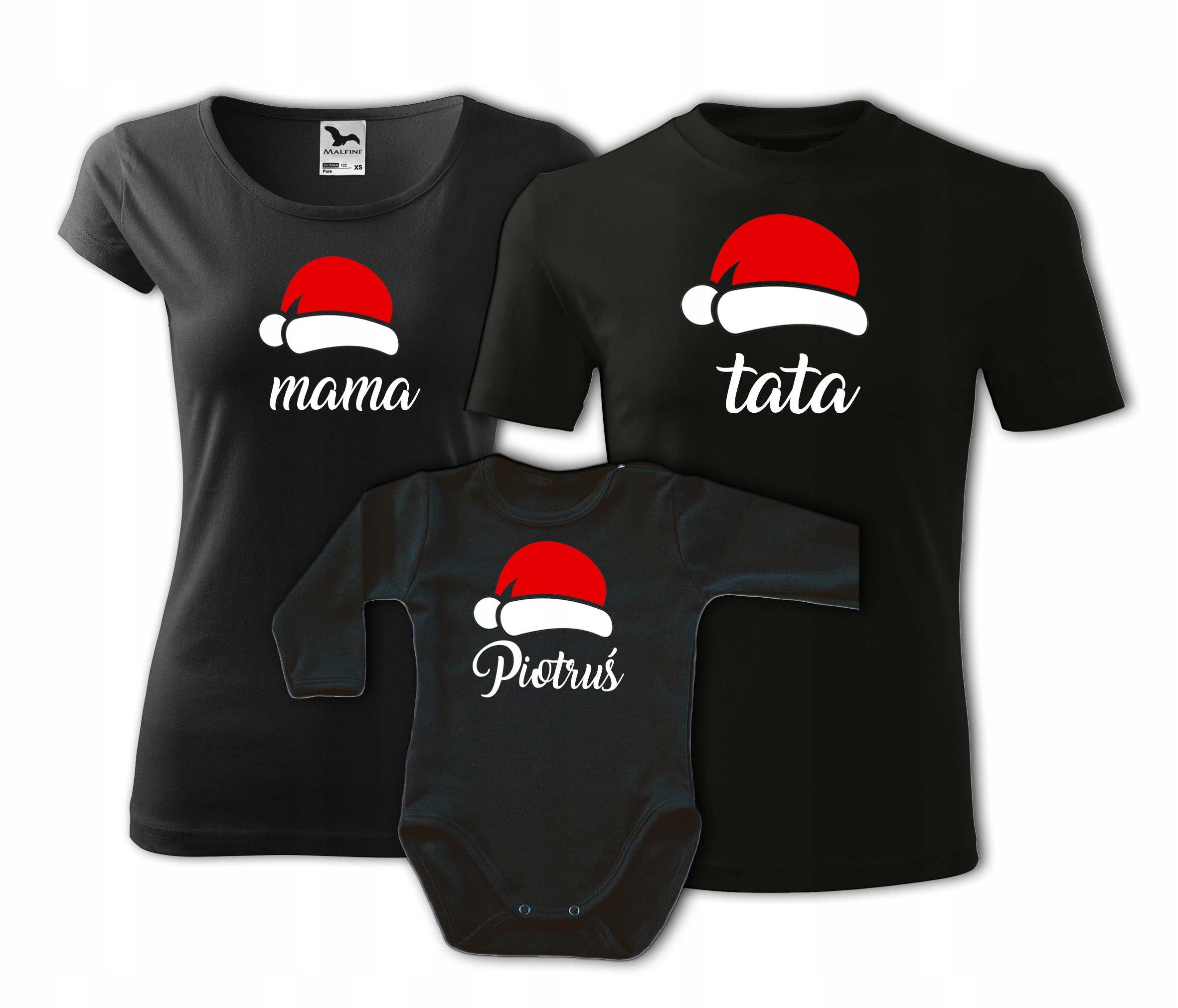 

Zestaw na święta Mama Tata Dziecko Czapki Mikołaja