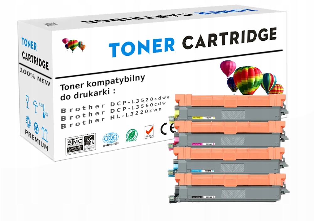 4x tn248XL brother DCP-L3520CDW DCP-L3560CDW HL-L3220CW New Chip drukarki