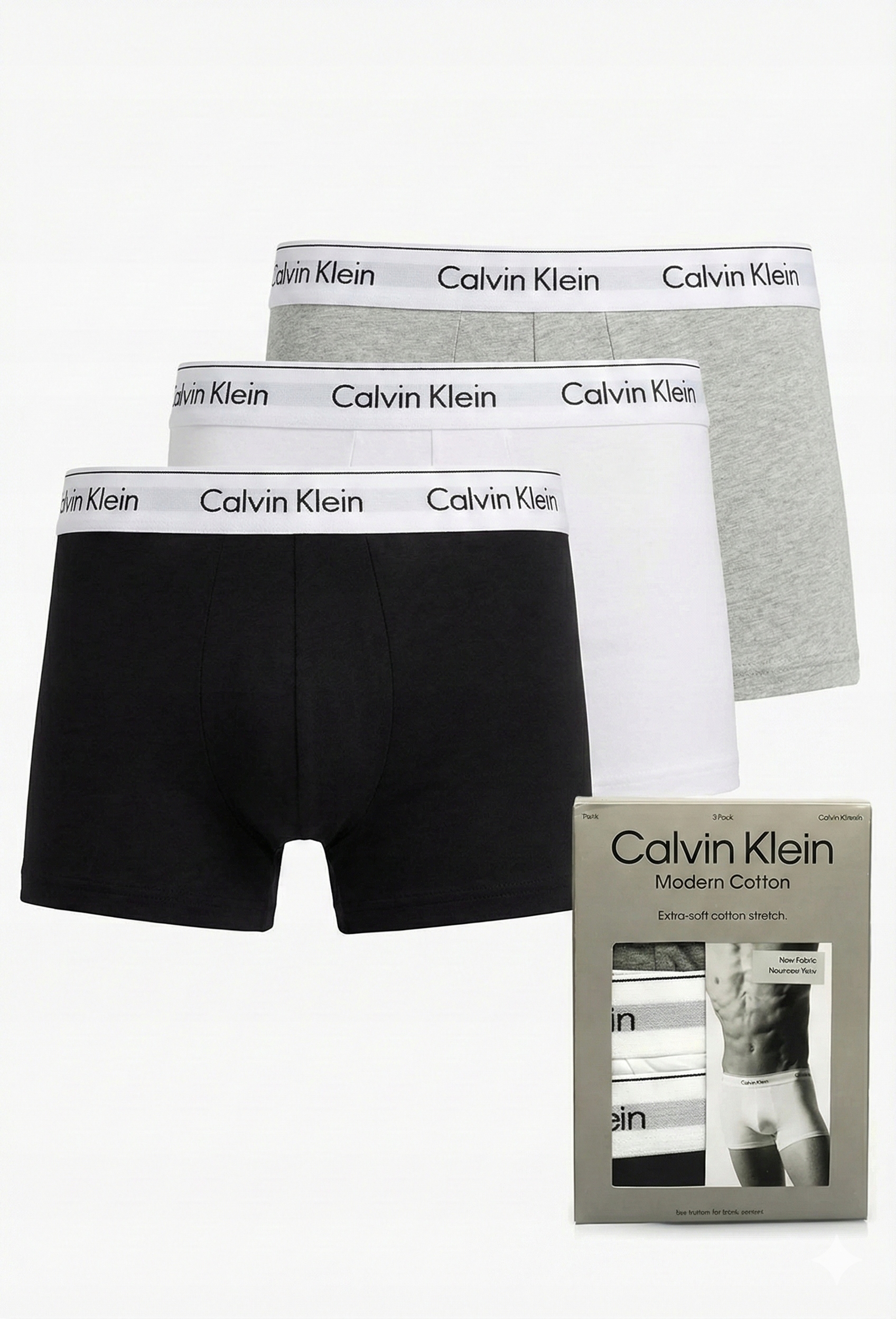 Calvin Klein pánské boxerky 3 balení slipy premium komplet prodyšné XL
