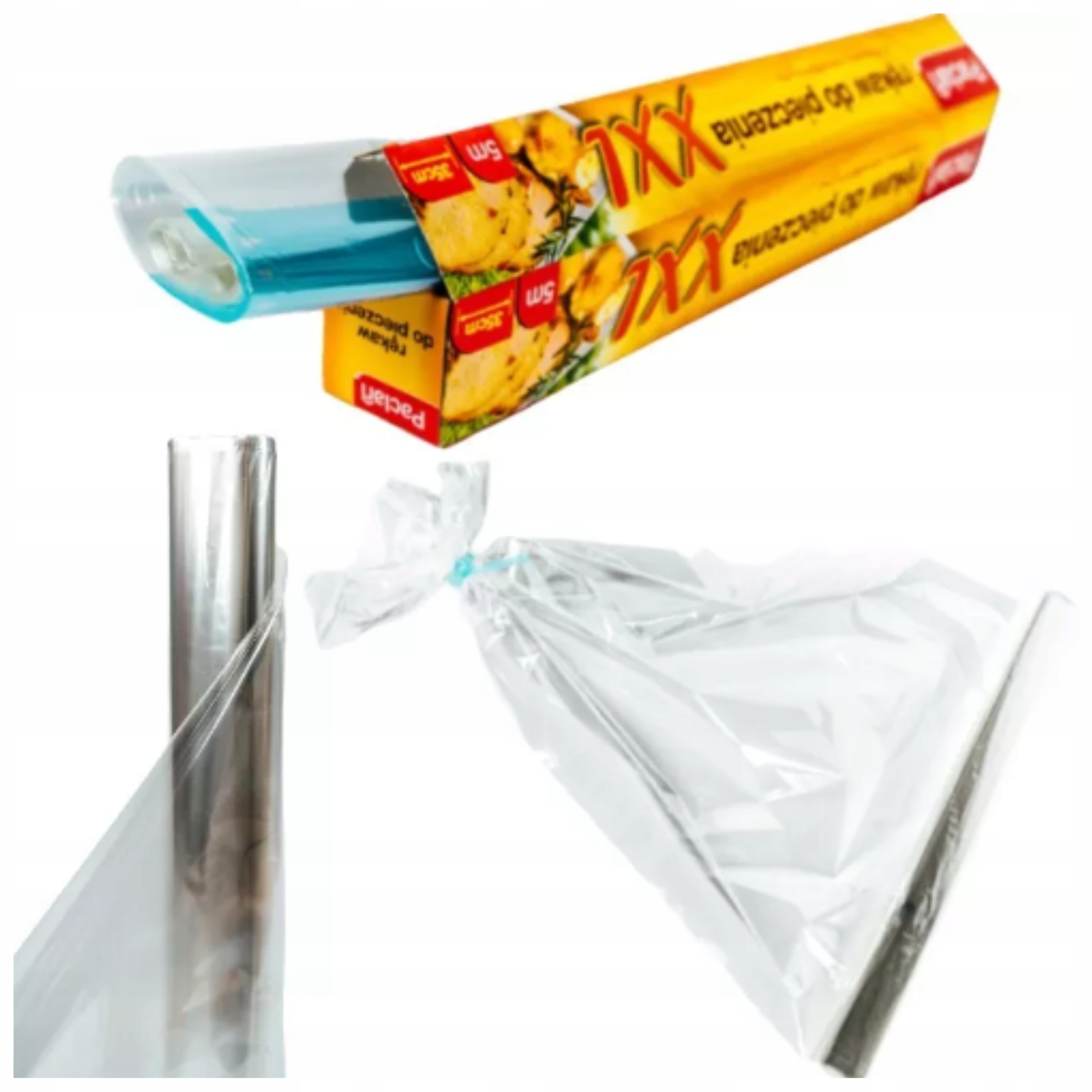 Paclan rękaw do pieczenia mięsa warzyw duży mocny XXL 5m 35cm Kolor bezbarwny