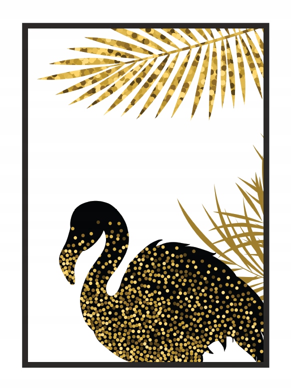 

Obraz Plakat W Ramie 43x33 cm Flaming Złoty P701