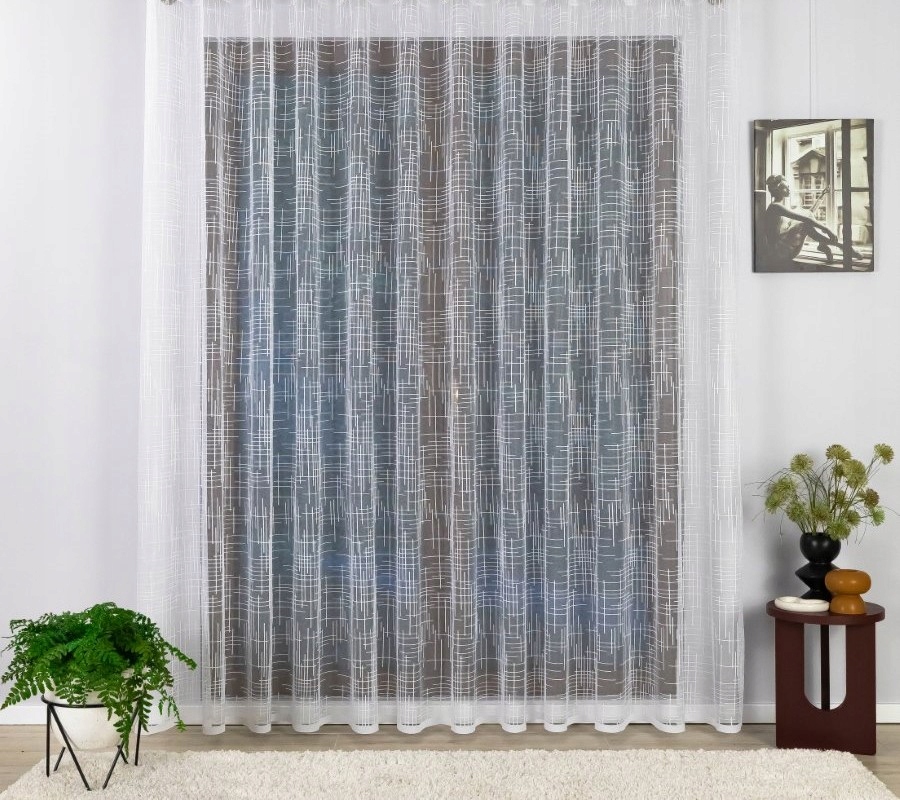 Záclona Hotová S Vrásčitou Páskou, Čárové Linie 500X225