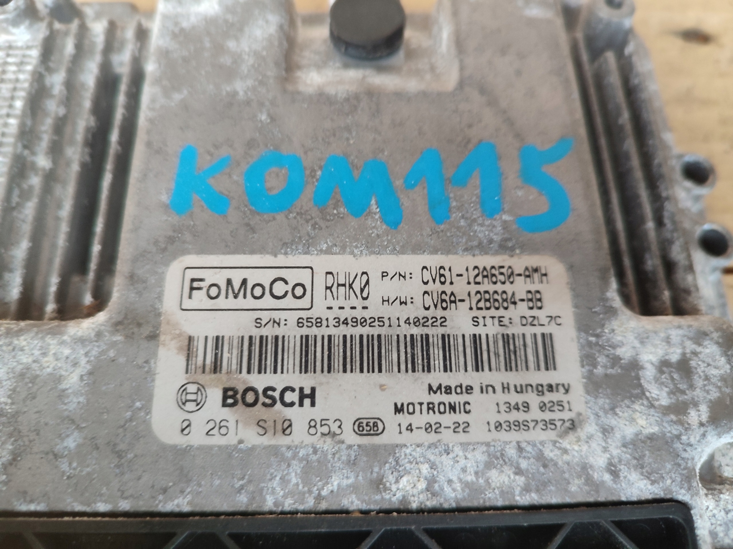 control unit computer of the engine FORD FOCUS MK3 CV61-12A650-AMH CV6A-12B684-BB