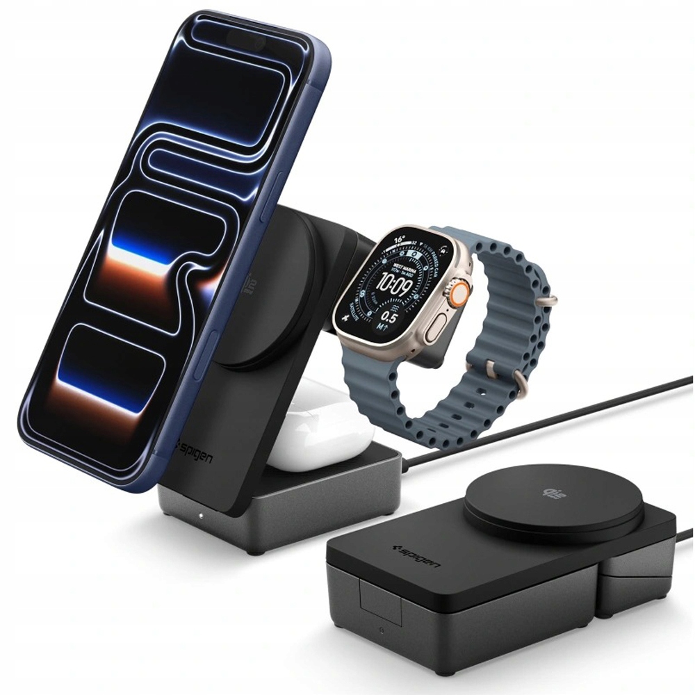 Spigen skladacia indukčná nabíjačka MagSafe Qi2.2 25W pre iPhone a AirPods