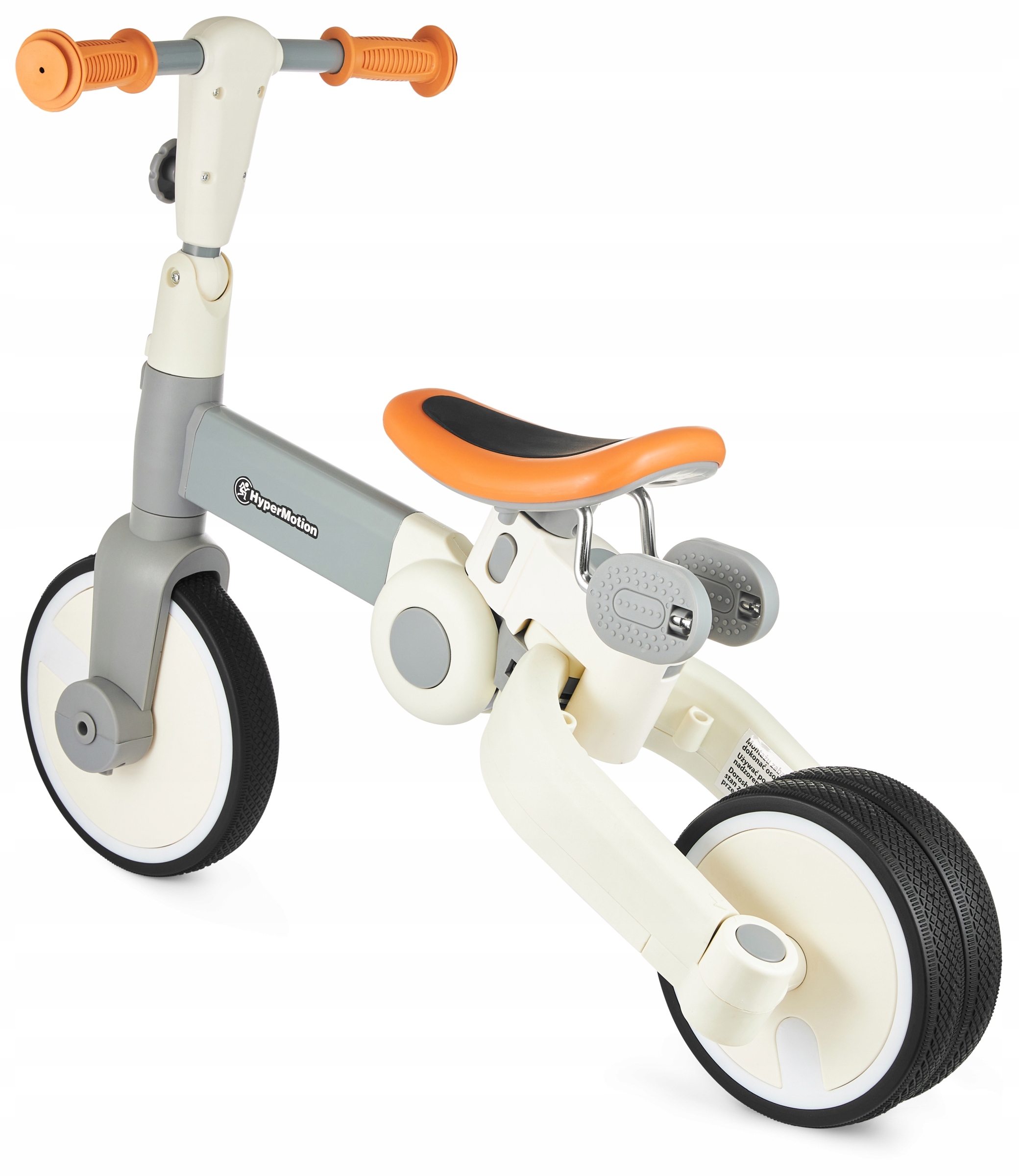 Rowerek Trójkołowy Biegowy Jeździk dla Dziecka 5w1 Regulowany Pchacz Model TOBI ROCKET HYP GRAY