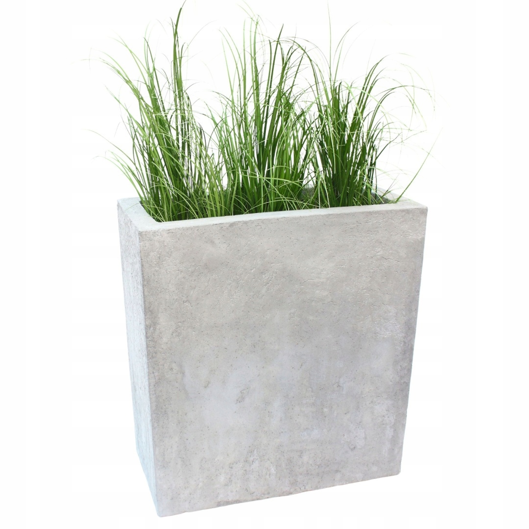 Donica Osłonka Mrozoodporna Z Włókna Szklanego Jasny Beton 75x55x28 Z Półką