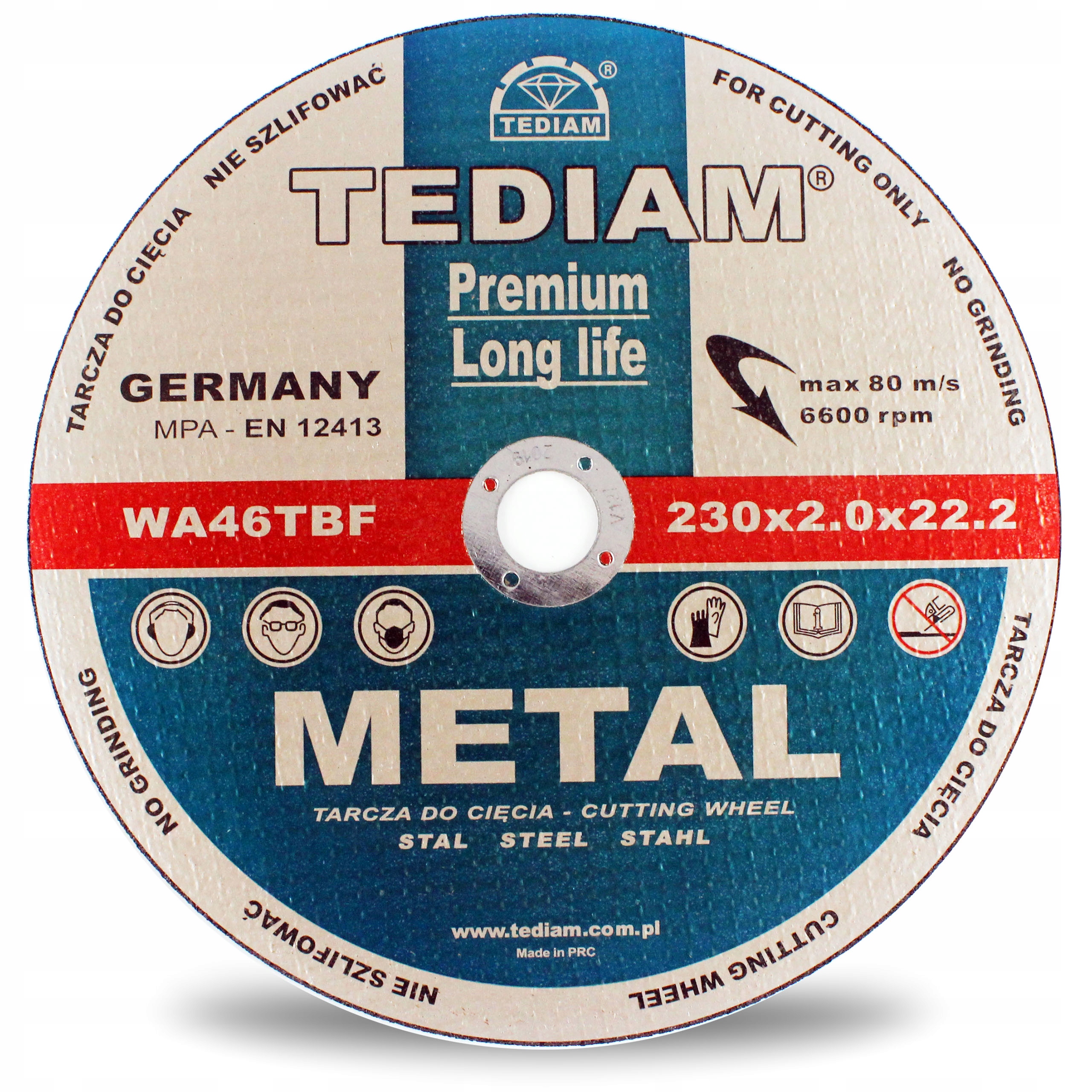 

Tarcza Do Cięcia Metalu 230 x 2,0 Tediam Long Life