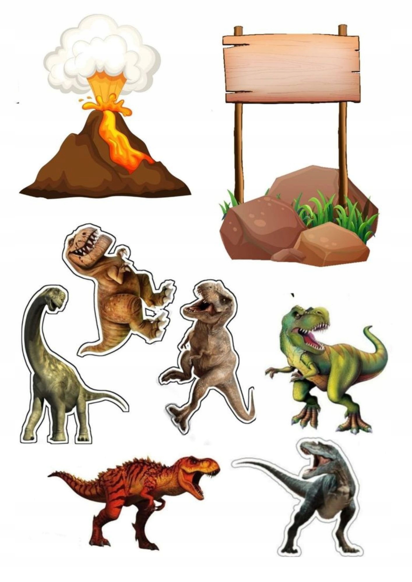 Wydruk na masie cukrowej Dino dinozaury Jurassic Park imię