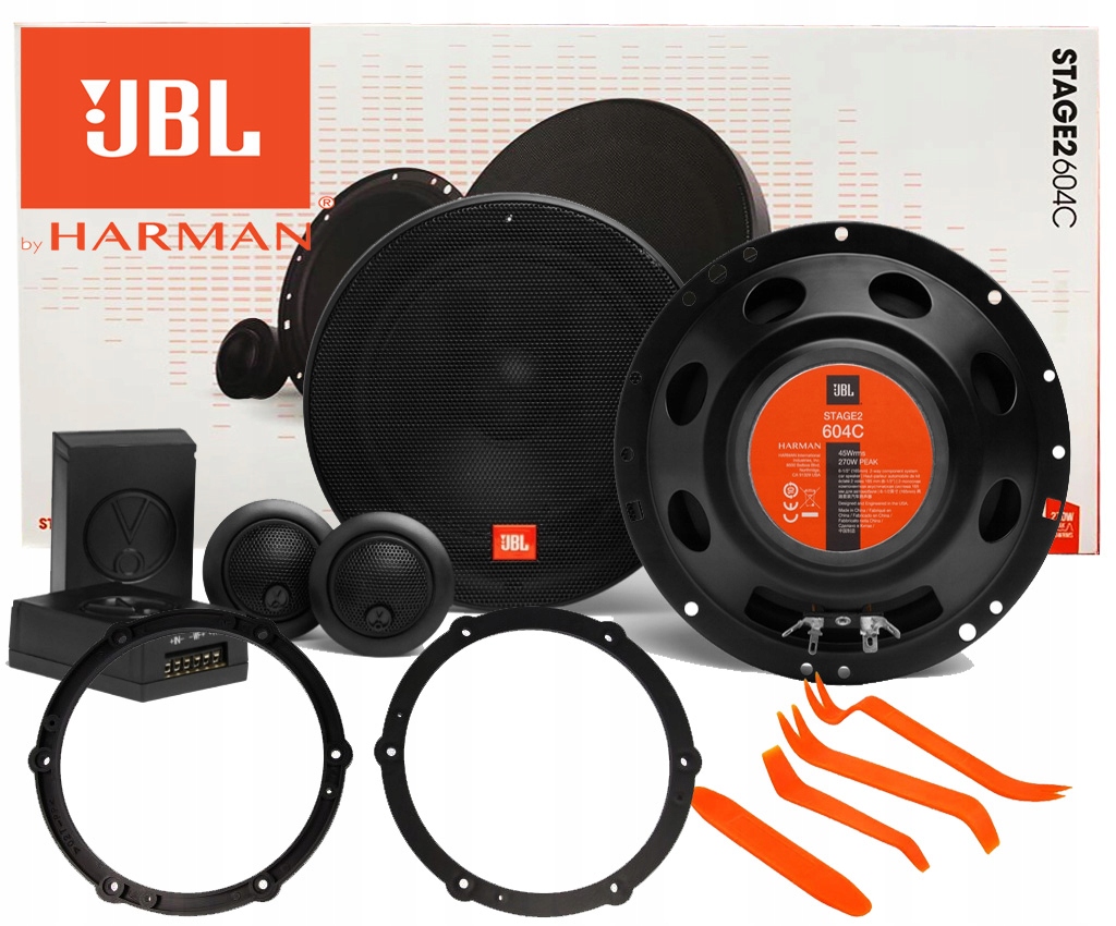 JBL STAGE2 604C GŁOŚNIKI TOYOTA AYGO PROACE PEUGEOT 107 208 308 PARTNER RCZ