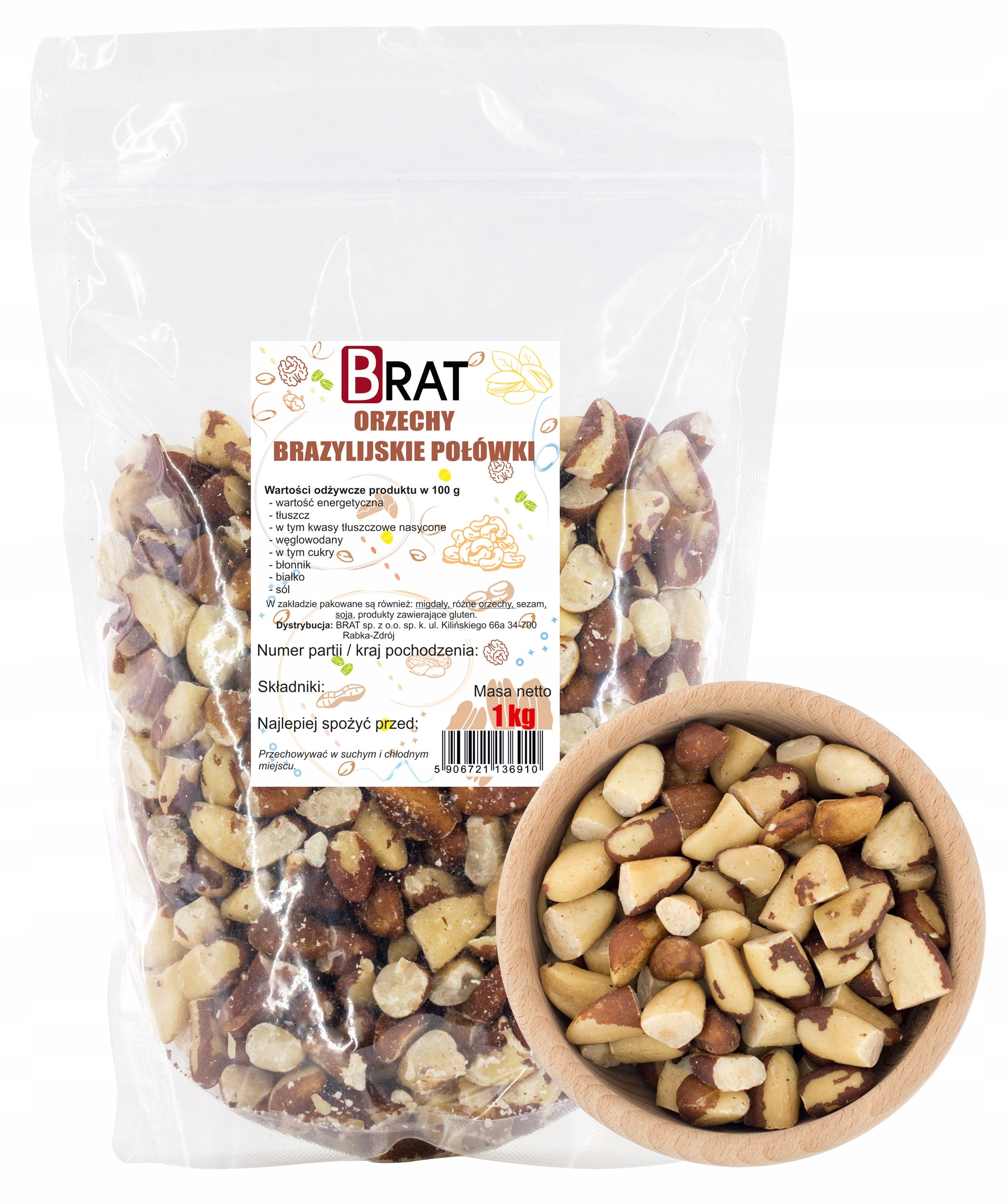 Levně Brazilské Ořechy 1kg Poloviny, přírodní a čerstvé