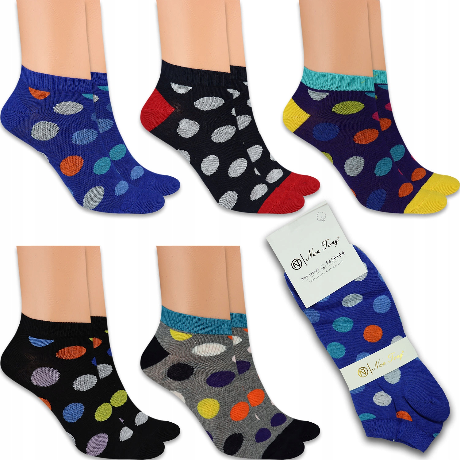 

5x Skarpetki Męskie Stopki Kolorowe Bawełniane