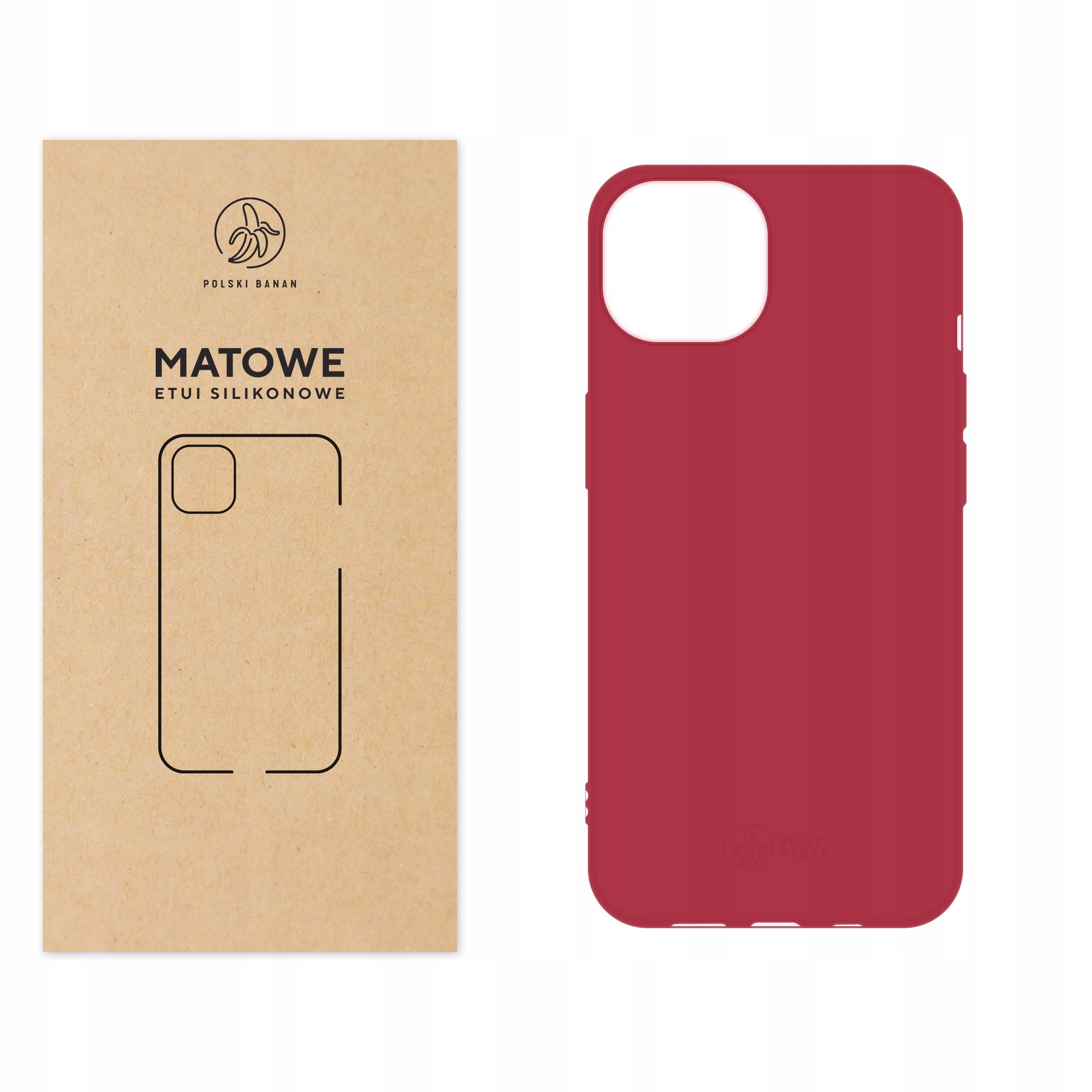 

Etui Matowe do iPhone 14 wiśniowe
