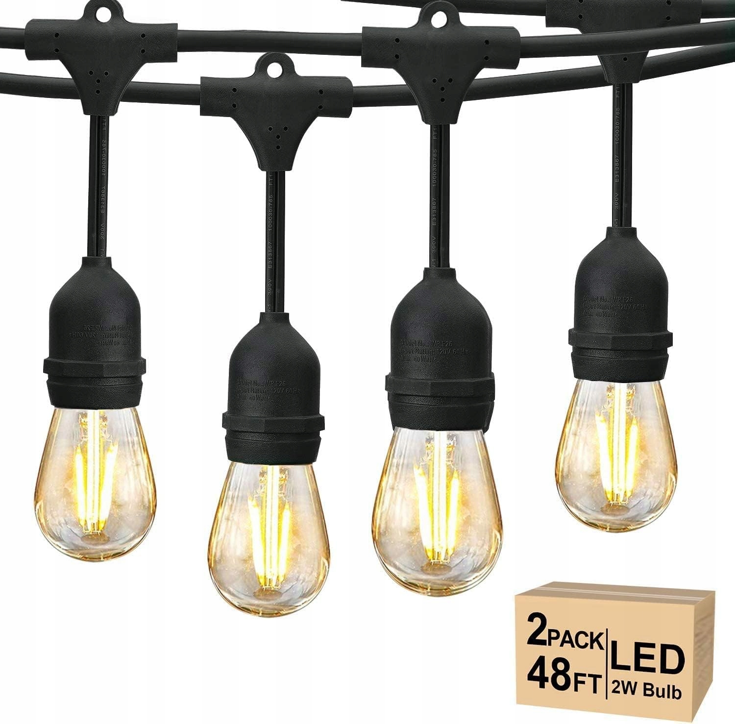 Girlanda Záhradné Osvetlenie Žiarovky Svater 2X15M S14 IP65 E27 2700K
