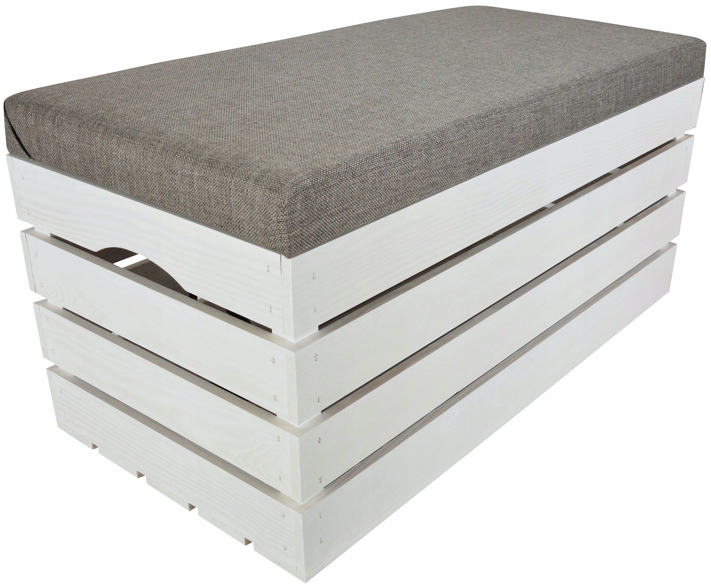 Velká Taburet S Dřevěným Kufrem A Čalouněním, Úložný Prostor Borovice