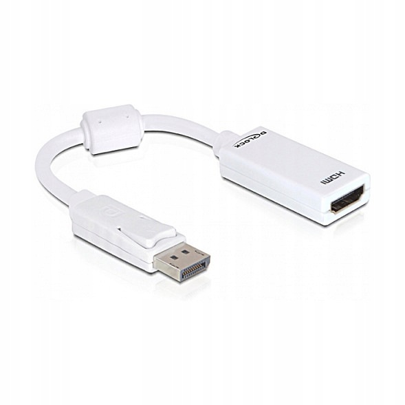 Adapter DisplayPort męski na Hdmi żeński 12,5 cm biały