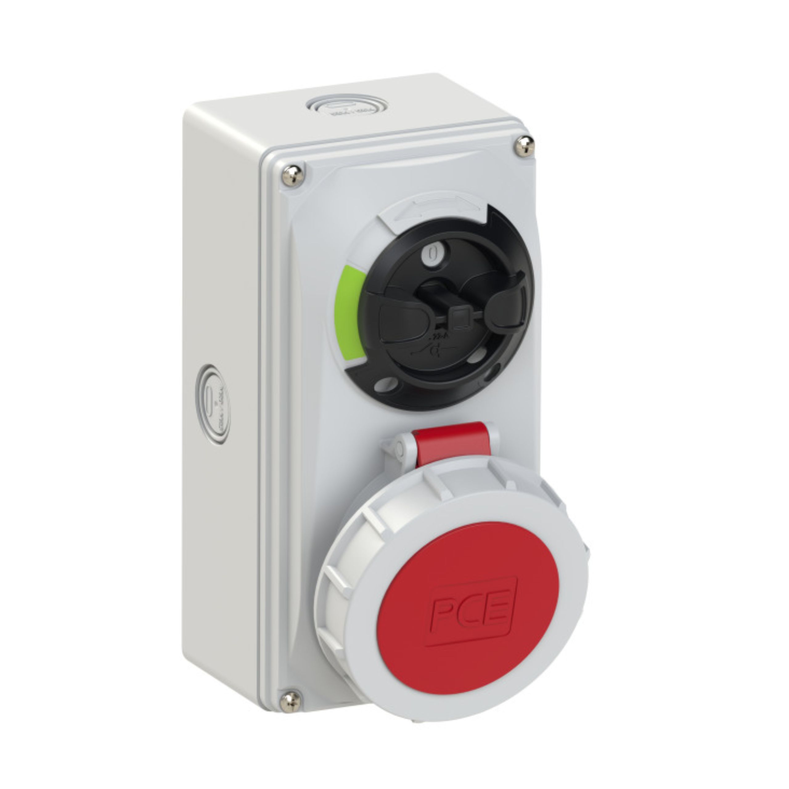 Zásuvka S Vypínačom 0-1 Malý Mechanický Zámok 16A 400V 3P+Z+N IP67