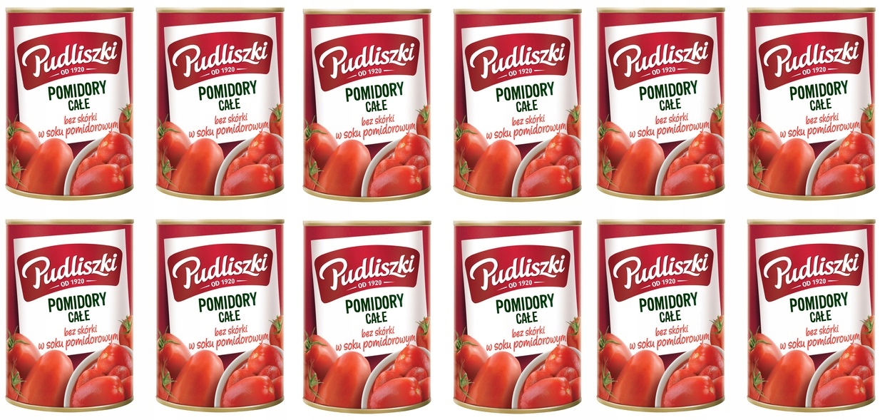 12x 400g Pudliszki pomidory krojone w soku pomidorowym Karton