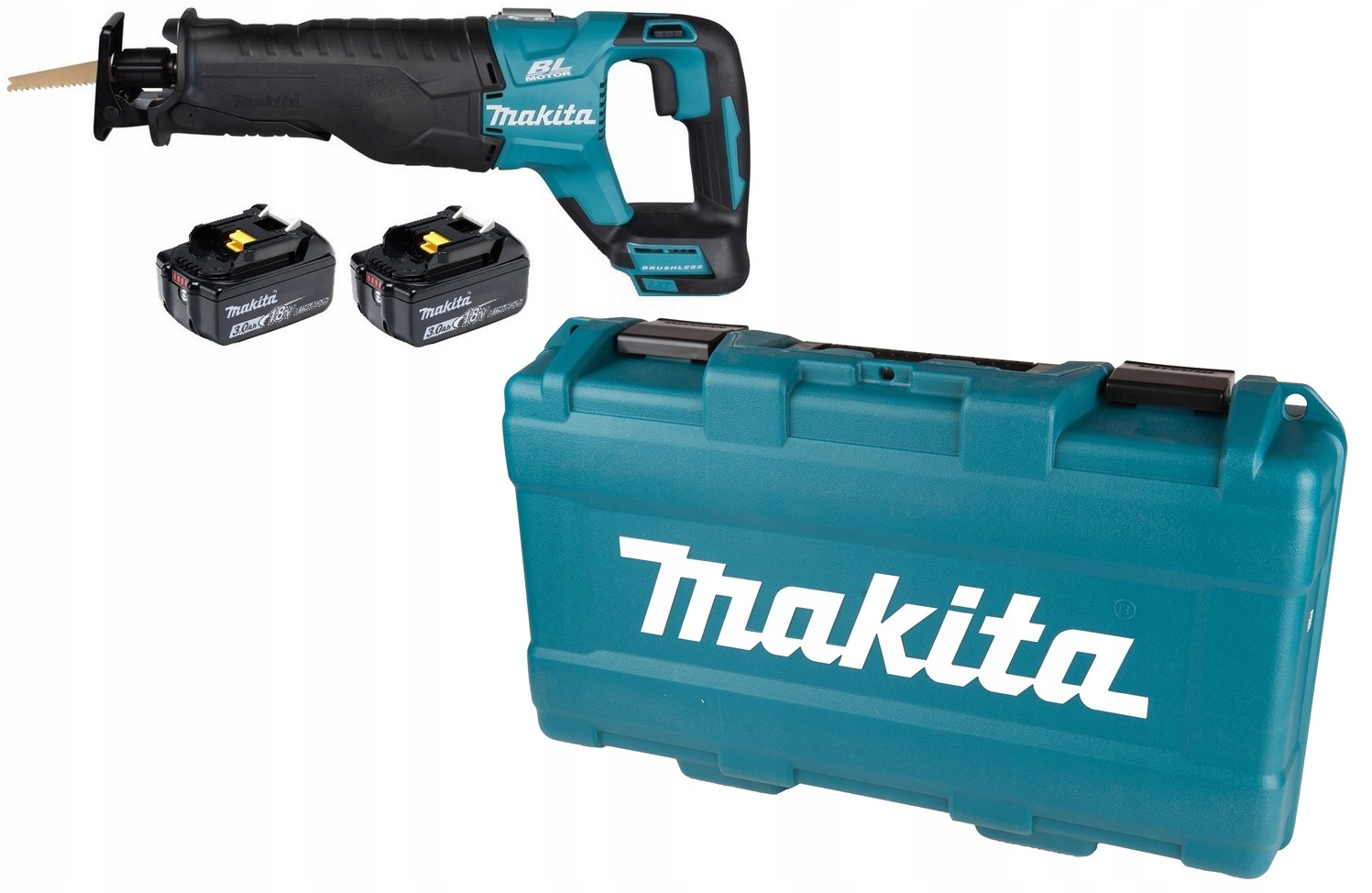 Makita Aku Piła Szablasta Posuwowa Lisi Ogon Lxt 18V 2x3Ah BL1830 DJR187ZK