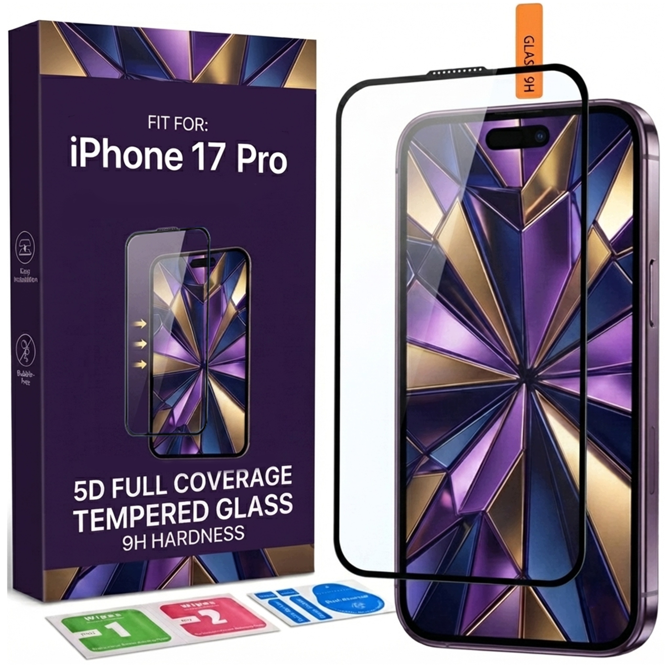 Szkło Hartowane do iPhone 17 Pro 5D Szkiełko Ochronne 9H Szybka 5D