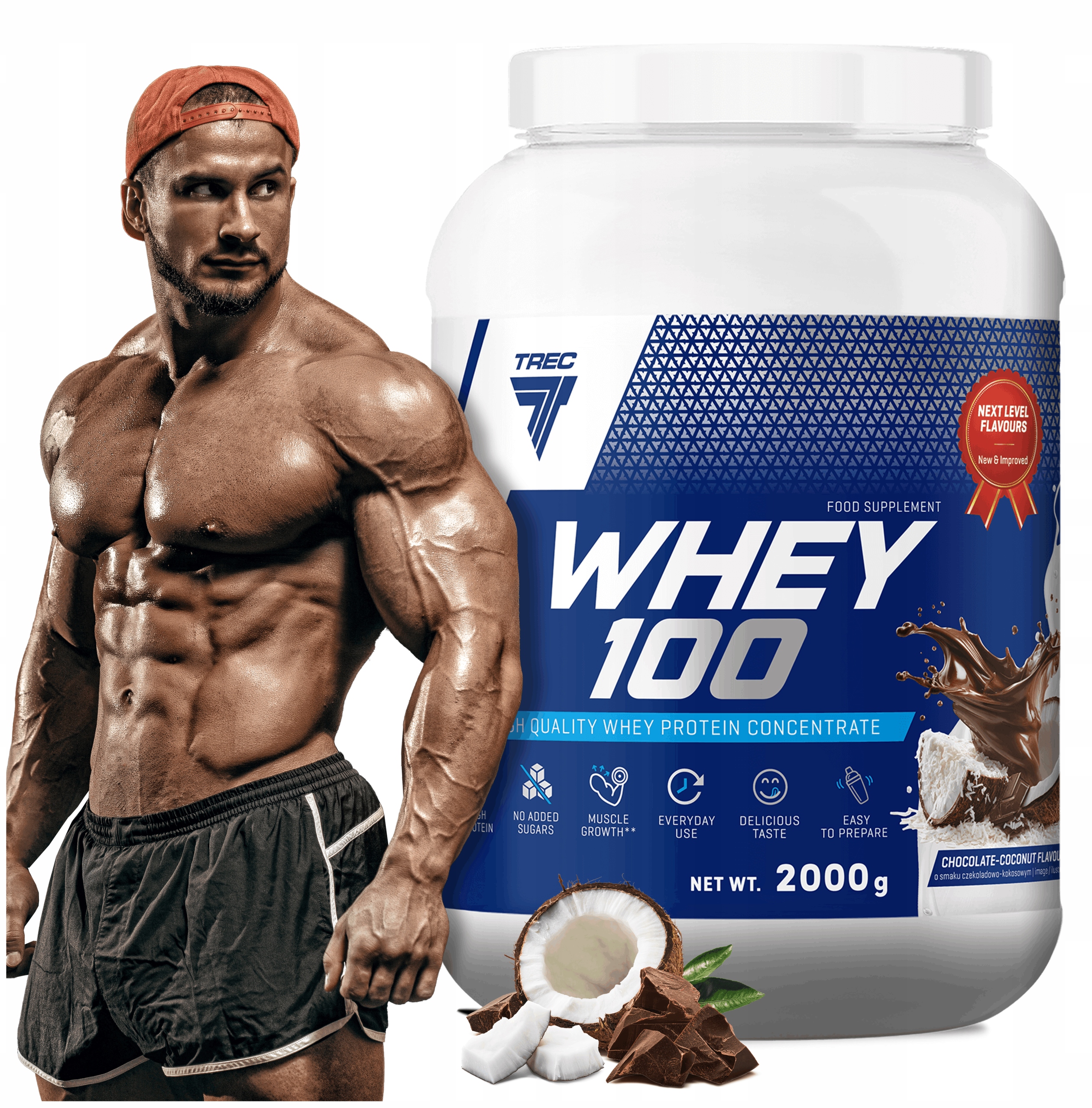 Vynikající Wpc Protein Trec Whey 100 2000 g Bílkovin Bez Přidaného Cukru Bílkovin