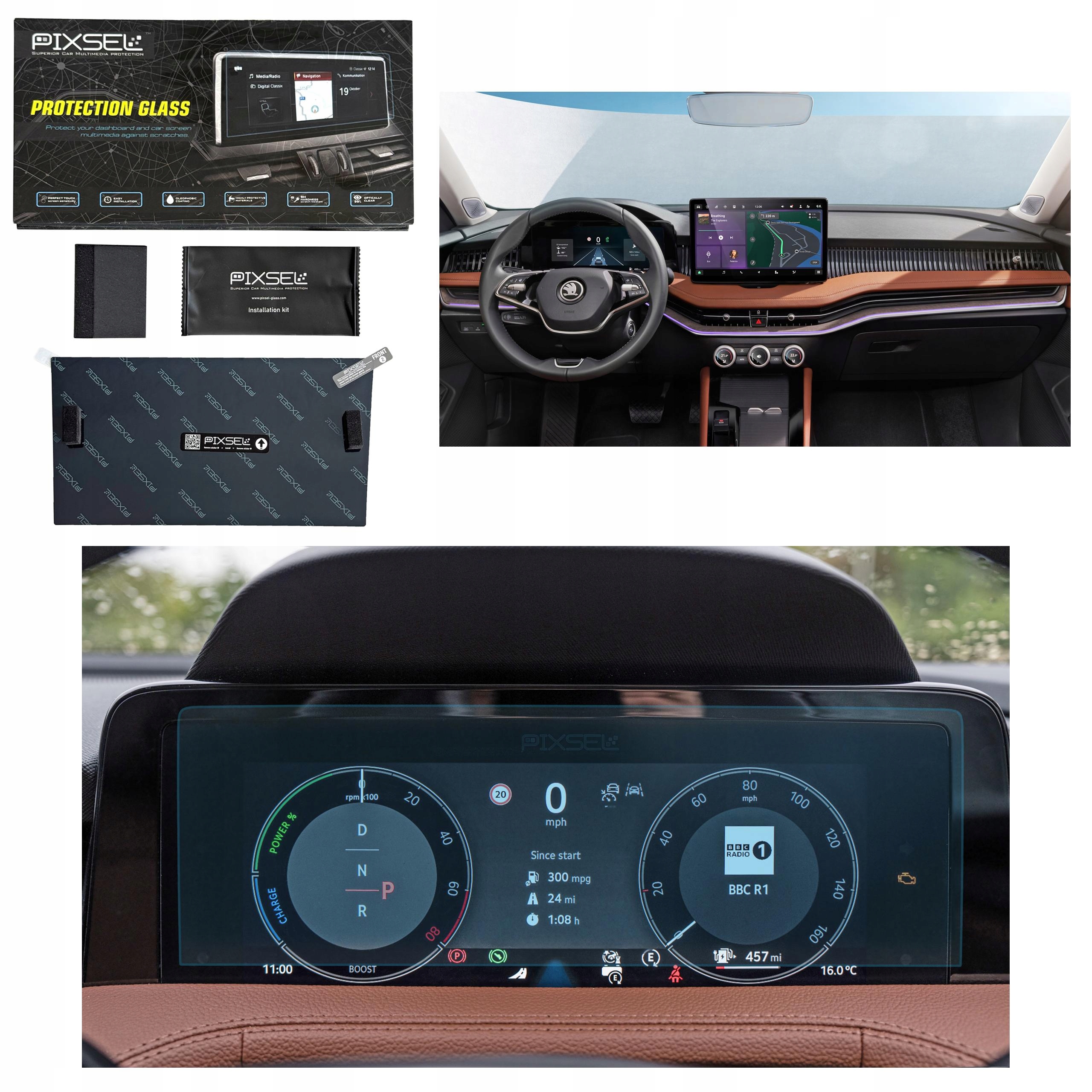 Antyodciskowe Matowe Szkło Ochronne Skoda SUPERB-12.7“ 2024-