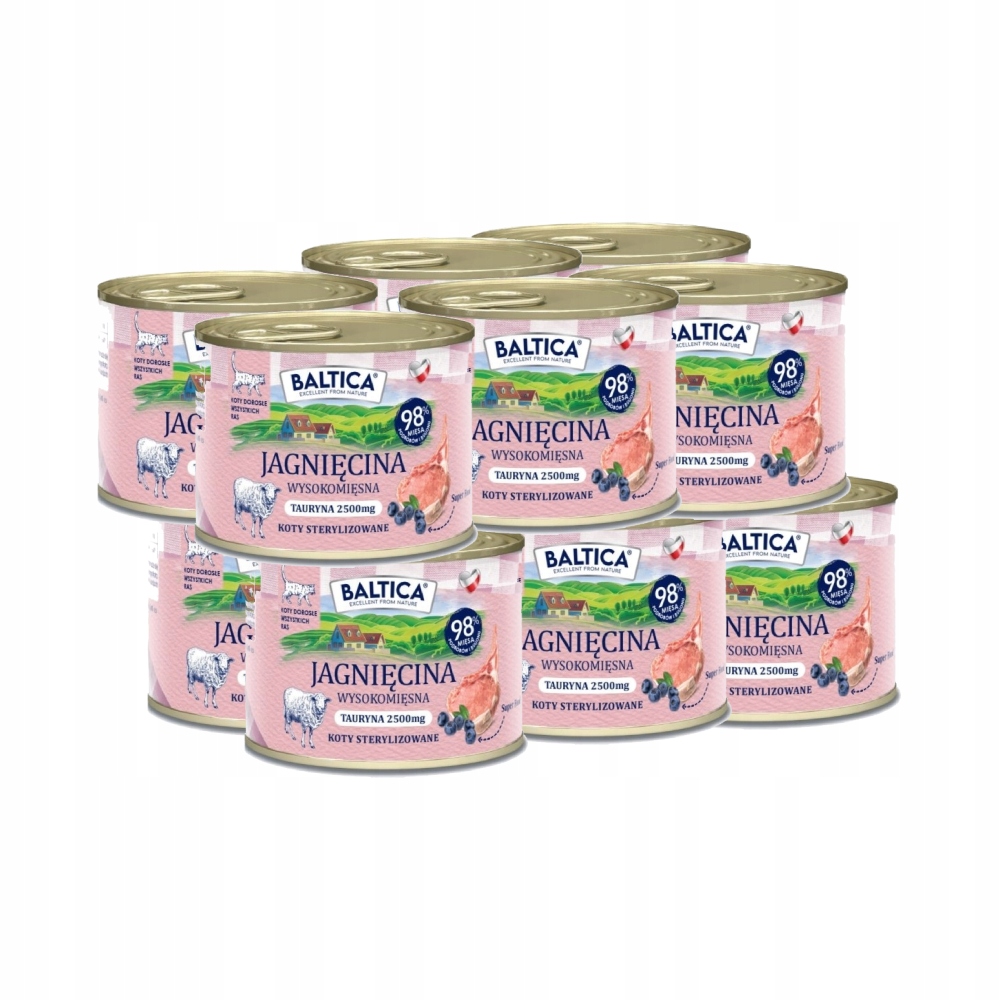 Levně Baltica Chuťové krmivo pro kočky s jehněčím 12x185g