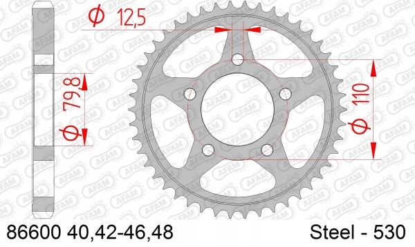 ZĘBATKA NAPĘDZANA TYŁ MOTO. STALOWA OCYNKOWANA SREBRNA