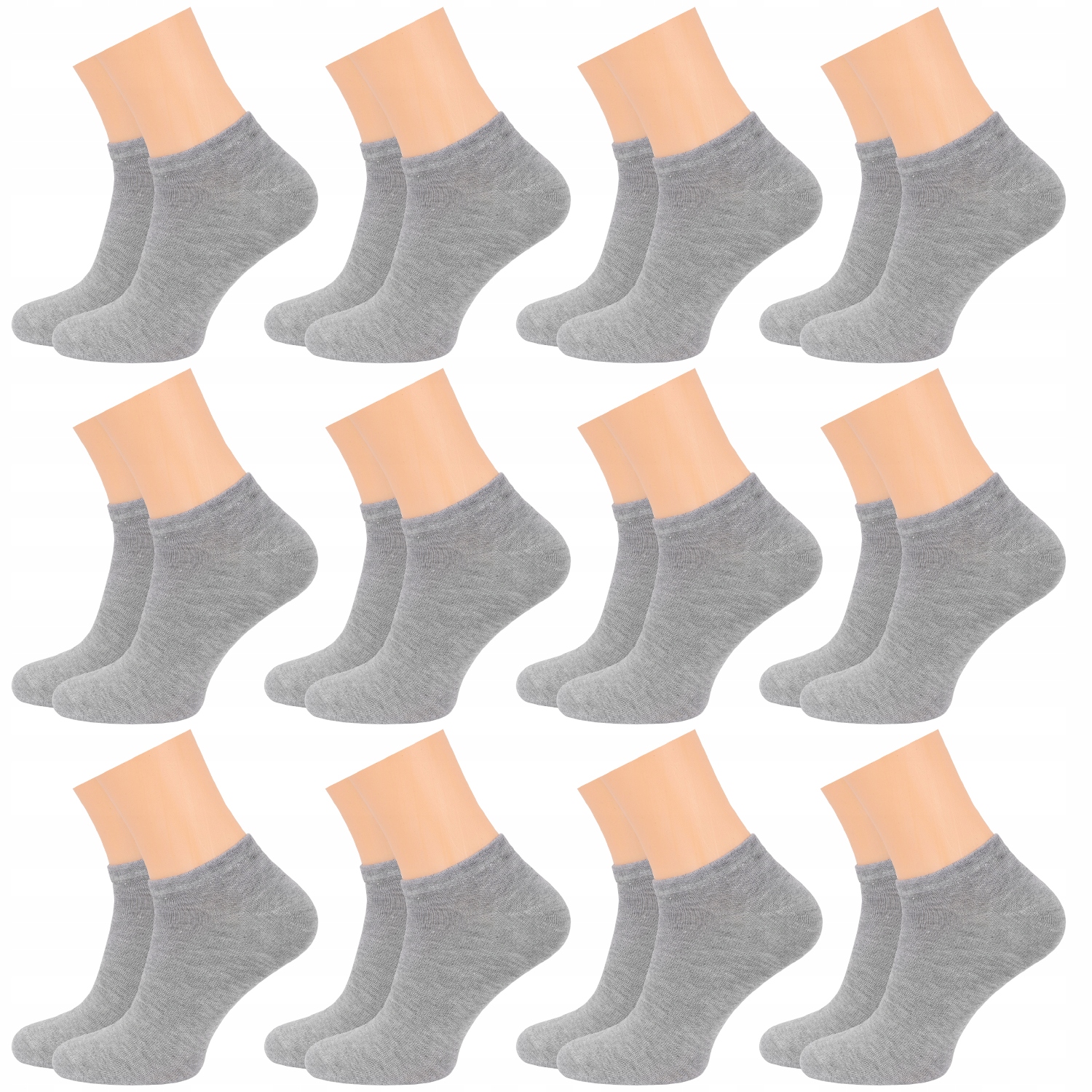 12x STOPKI BAWEŁNA MĘSKIE SKARPETKI NISKIE 43-46