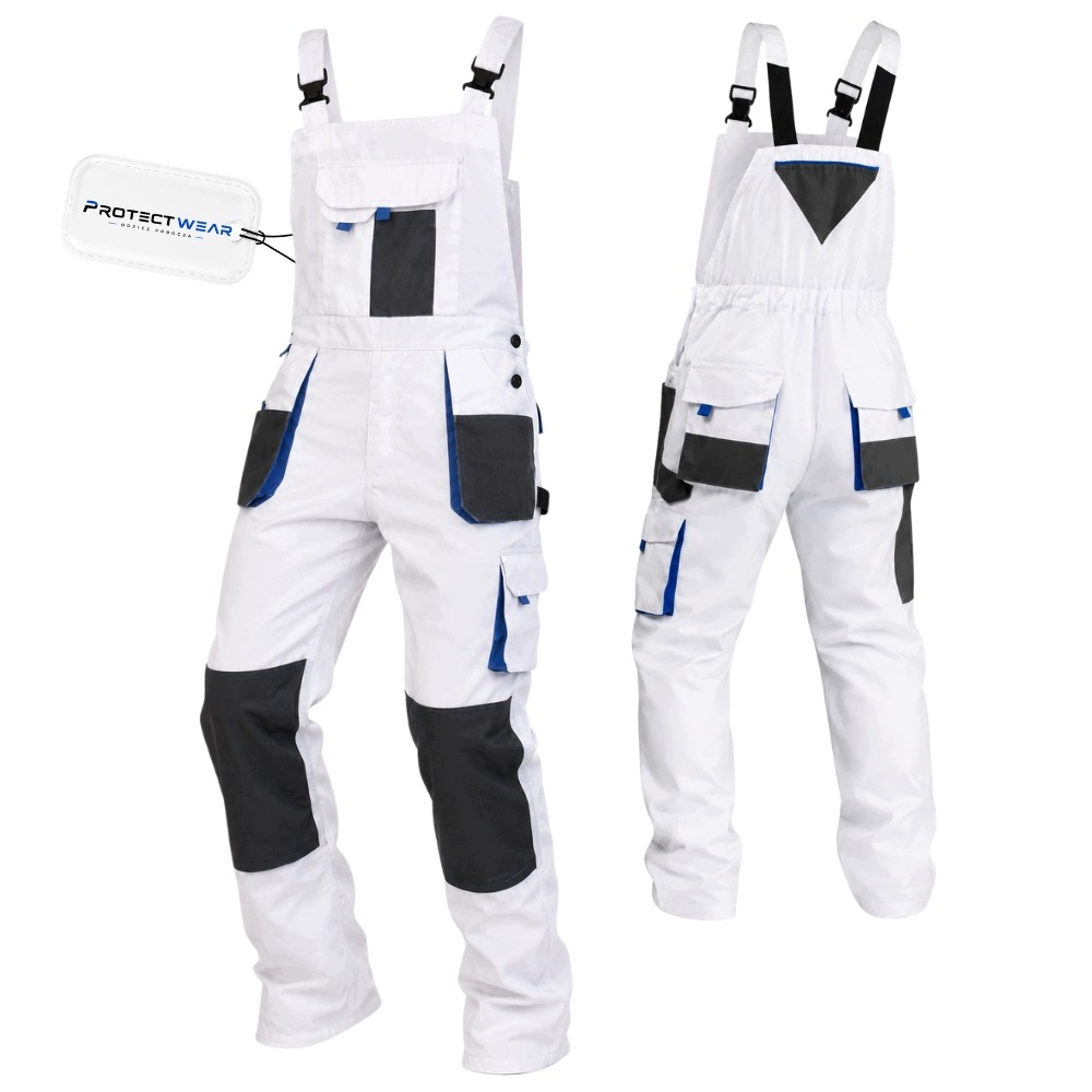Pracovní kalhoty elastické stretch slim bílé zesílené 600D Bozp vel.