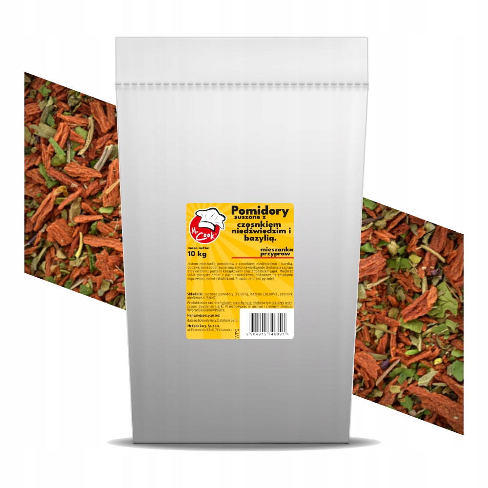 Pomidory Suszone z Czosnkiem Niedźwiedzim i Bazylią 10kg