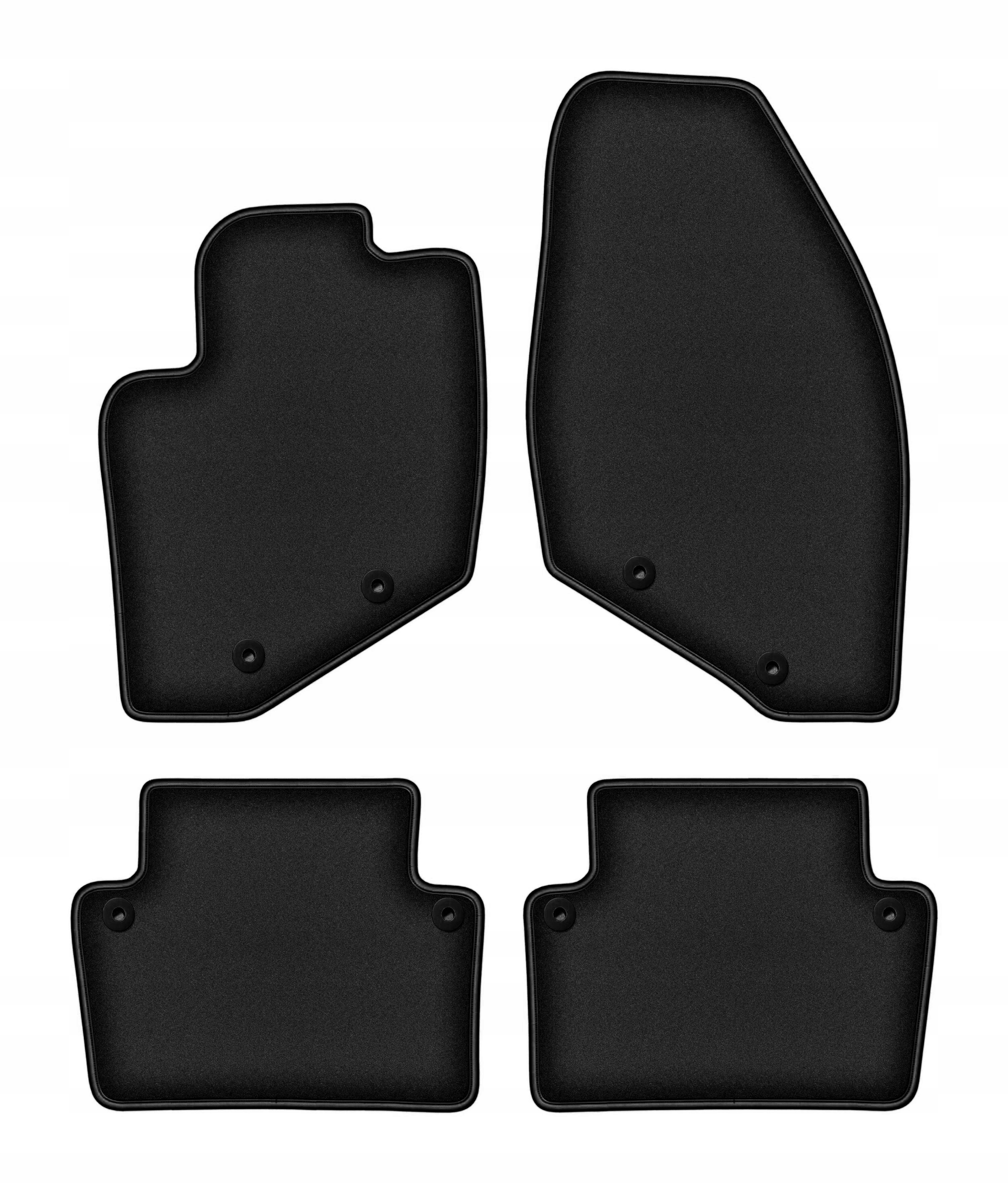 Koberčeky do auta velúrové čierne 4 ks pre: Volvo S80 I 1998-2006